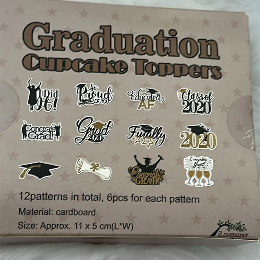 Cupcake toppers for 2020 Graduation party 🎓 & Beyond Cardboard Congrats NEW